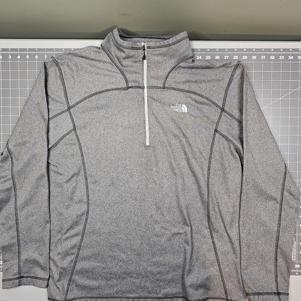 The North Face 1/4 Zip Pullover XL Gray Jersey Knit Mock Neck Base Layer Outdoor